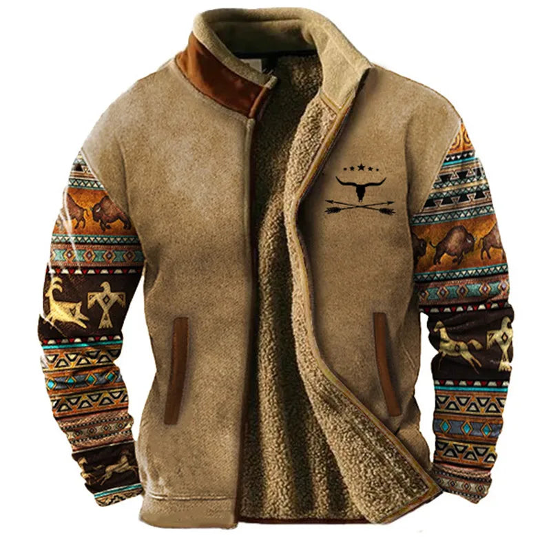Sebastian Men's Relaxed Fit Sherpa Lined Fleece Jacket With Zipper Pockets Color Block