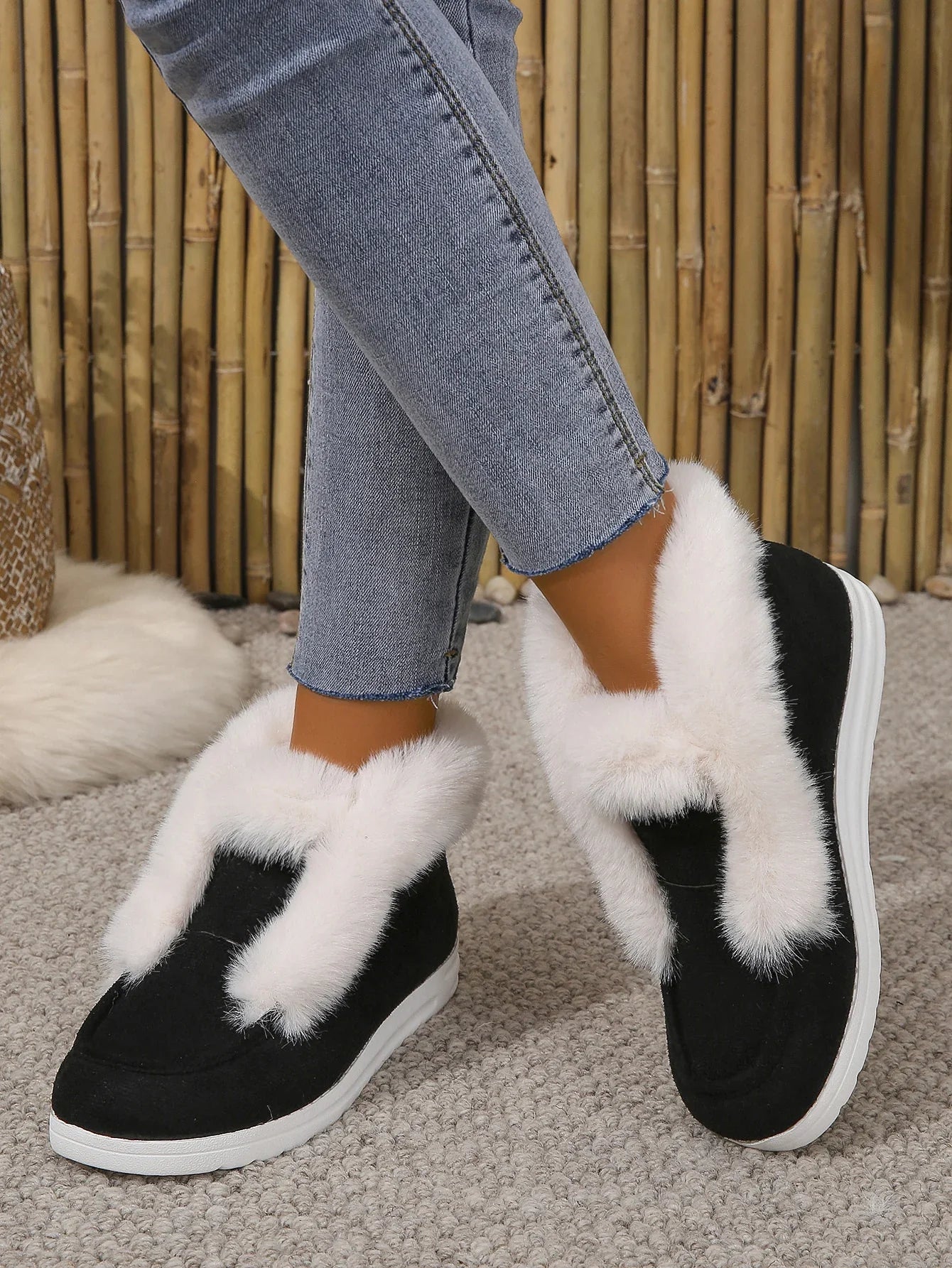 SnowLivia | Women’s Warm Plush Slip-On Snow Boots