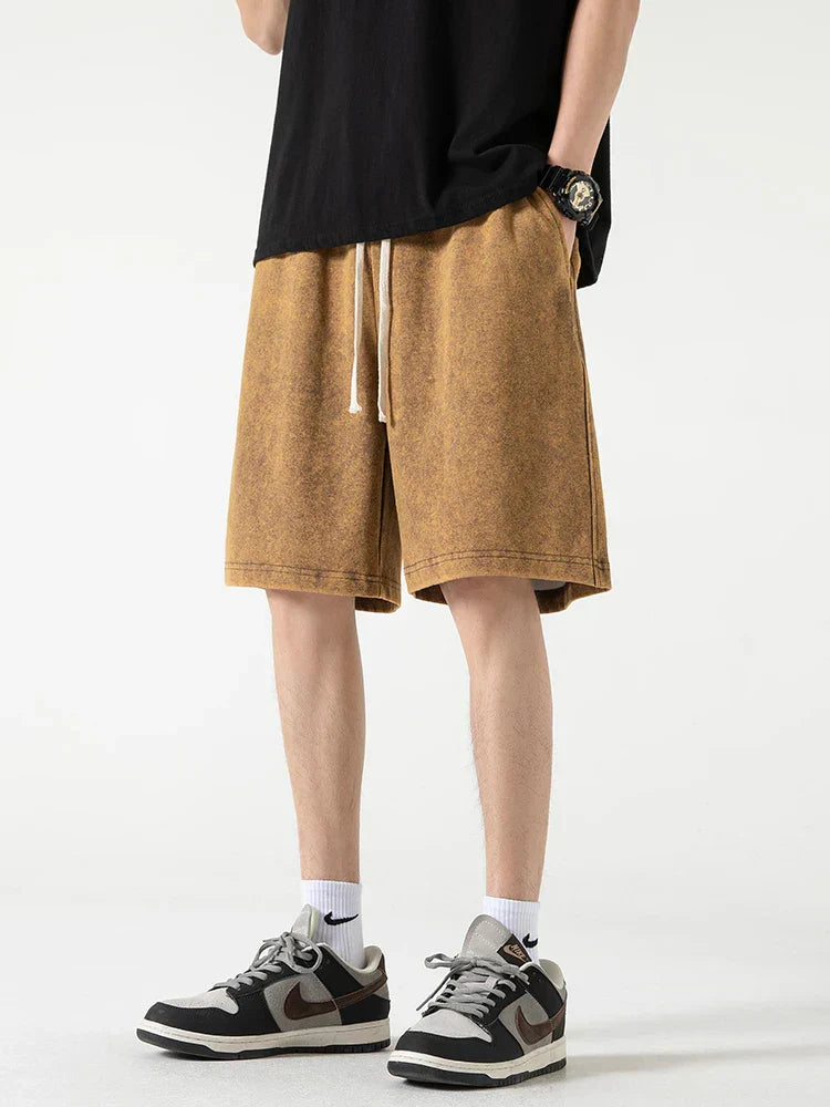 TrendAura Nordic Flair Men's Relaxed Fit Cotton Blend Shorts With Elastic Waist Drawstring Closure