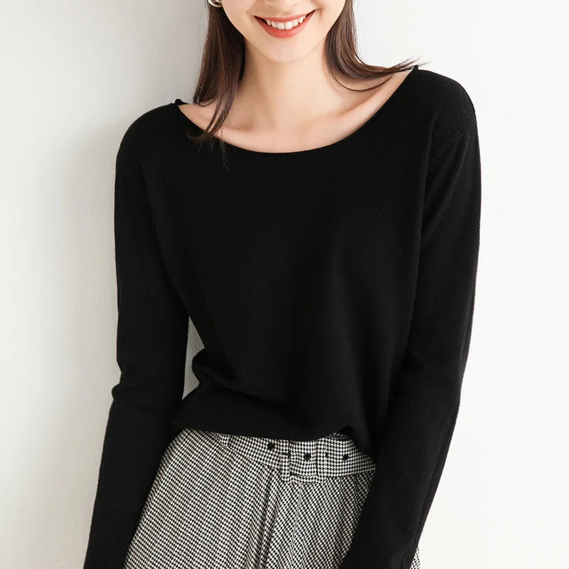 Women's sweater made of solid knit | Long sleeves