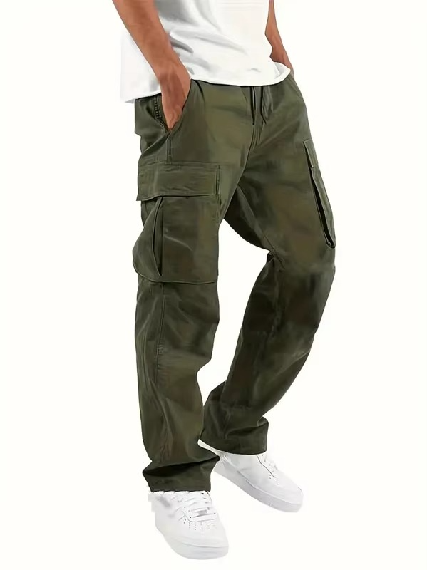 TrendAura Men's Relaxed Fit Cargo Jogger Pants With Drawstring Waist For Everyday Comfort
