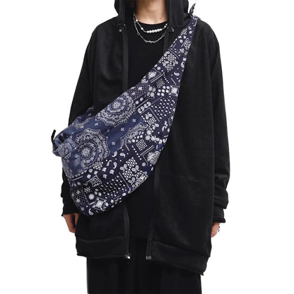 TrendAura Bandana Crossbody Tote Durable Cotton Canvas With Paisley Design Zipper Closure And Waterproof Outer