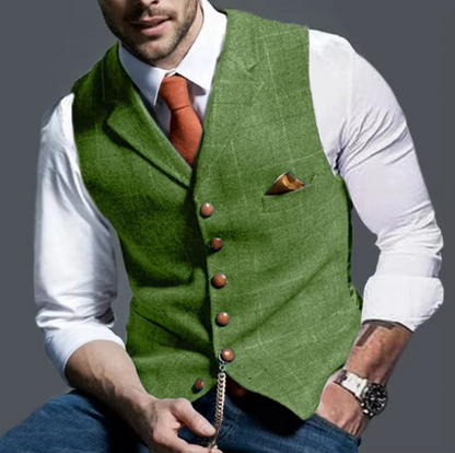 Mens Tweed Striped Waistcoat Vest For Business Formal Weddings And Elegant Events TrendAura