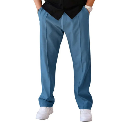 Dylan Men's Loose-Fit Formal Trousers By TrendAura Navy Blue Dress Pants For Business Meetings And Formal Events