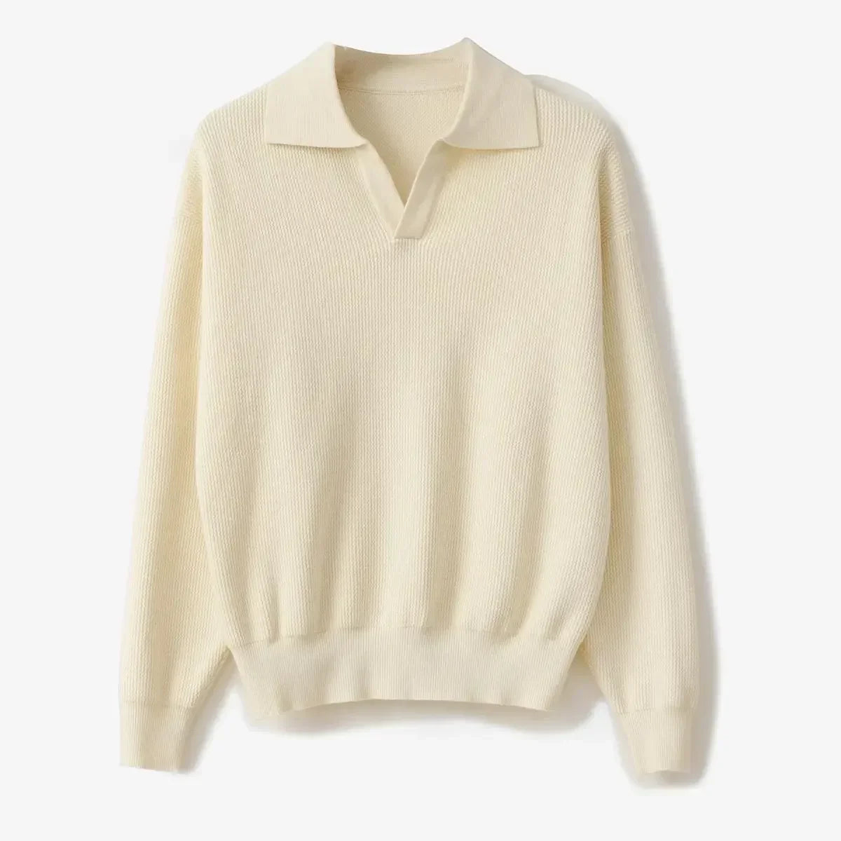 TrendAura Laidback Luke Wool Polo Knit Sweater For Men Relaxed Fit Soft Wool Blend