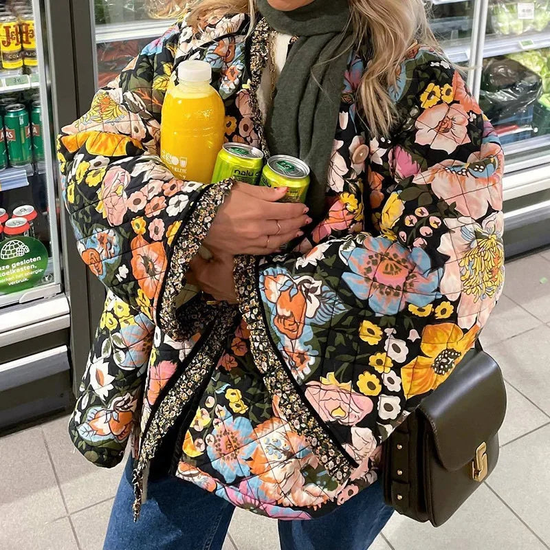 Harper - Floral Quilted Coat