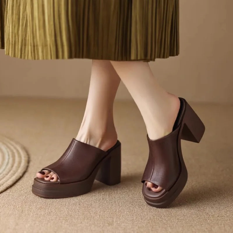 Women's Platform Flat Sandals with Adjustable Straps and Cushioned Insole - TrendAura