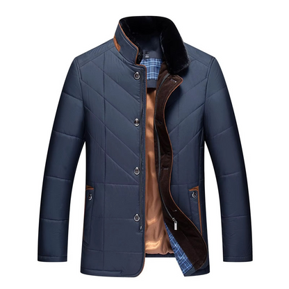 Men's Thermal Fleece Winter Jacket Thick Padded Cotton Coat for Cold Weather Casual Outerwear