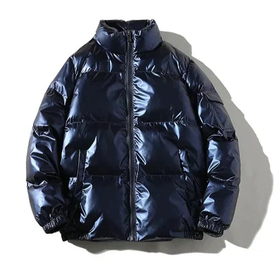 Eloura-Moda | Windproof metallic winter puffer jacket