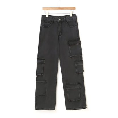 Acid Wash Cargo Denim