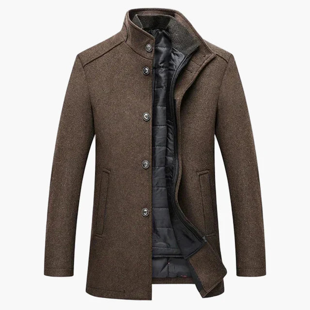 Mens Classic Winter Coat With Stand Up Collar For Business And Casual Wear Warmth And Style