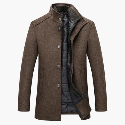 Mens Classic Winter Coat With Stand Up Collar For Business And Casual Wear Warmth And Style