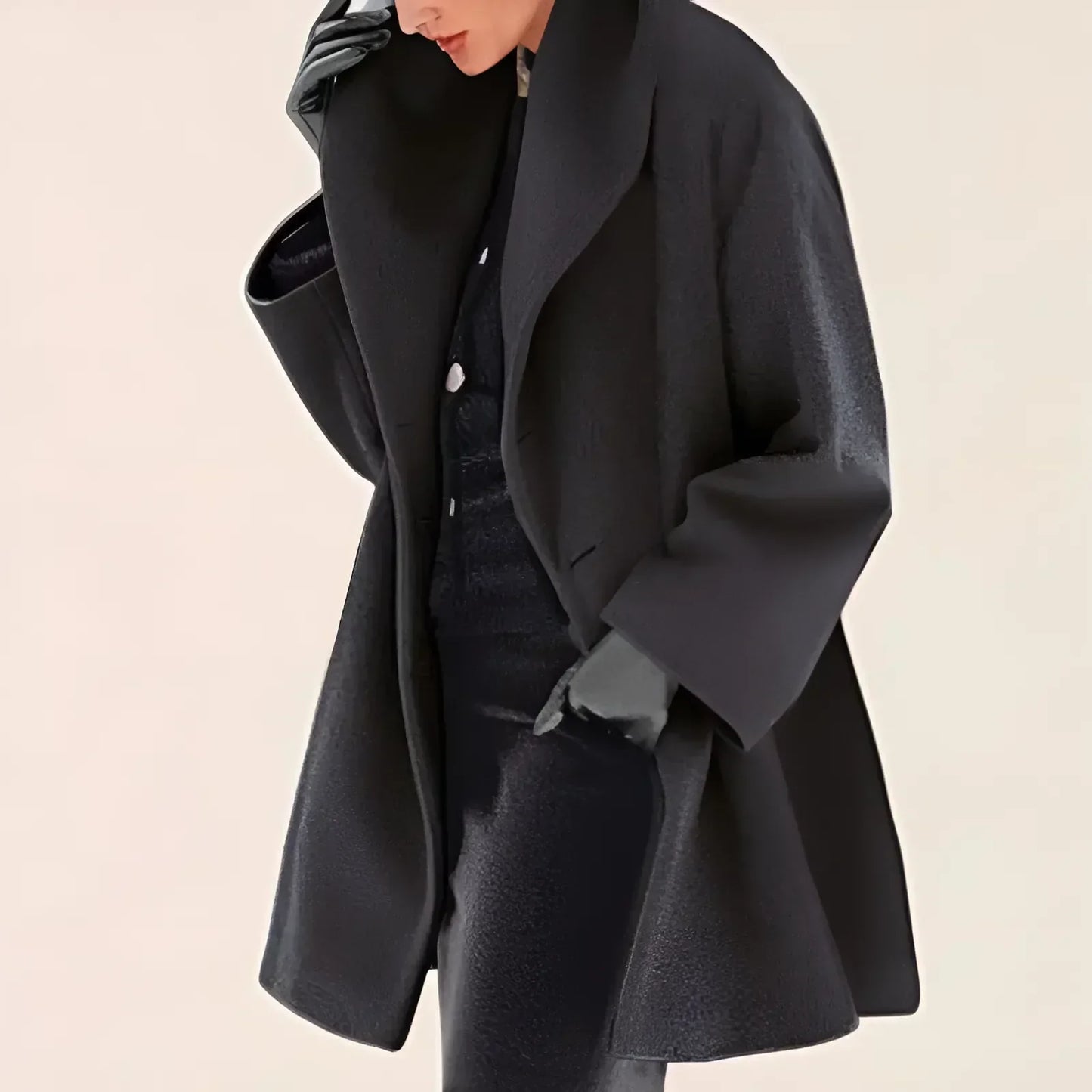 Women's Winter Trench Coat | Oversized With Draped Collar