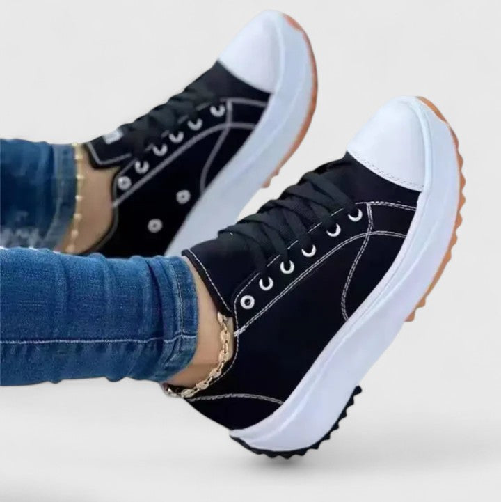 Kelly Canvas Sneakers For Women Lace Up Platform Shoes That Elevate Everyday Comfort