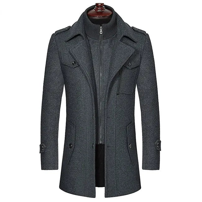 Jackie Men Wool Coat Trendy Luxury Wool Blend Timeless Style For Everyday And Formal Wear