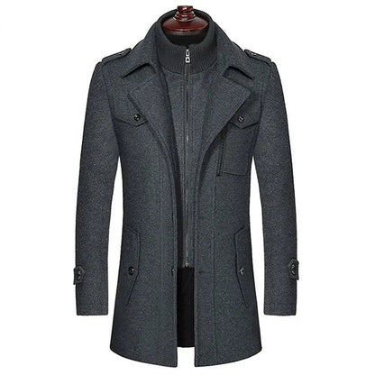 Jackie Men Wool Coat Trendy Luxury Wool Blend Timeless Style For Everyday And Formal Wear
