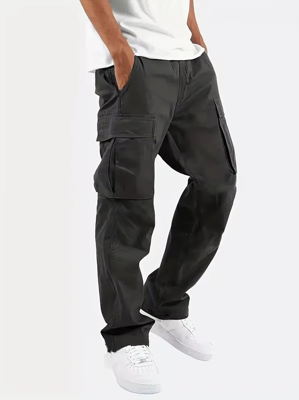 TrendAura Men's Relaxed Fit Cargo Jogger Pants With Drawstring Waist For Everyday Comfort