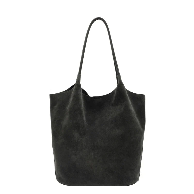TrendAura Judy Suede Tote Bag Spacious Everyday Carryall With Soft Textured Finish