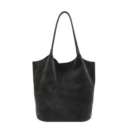 TrendAura Judy Suede Tote Bag Spacious Everyday Carryall With Soft Textured Finish