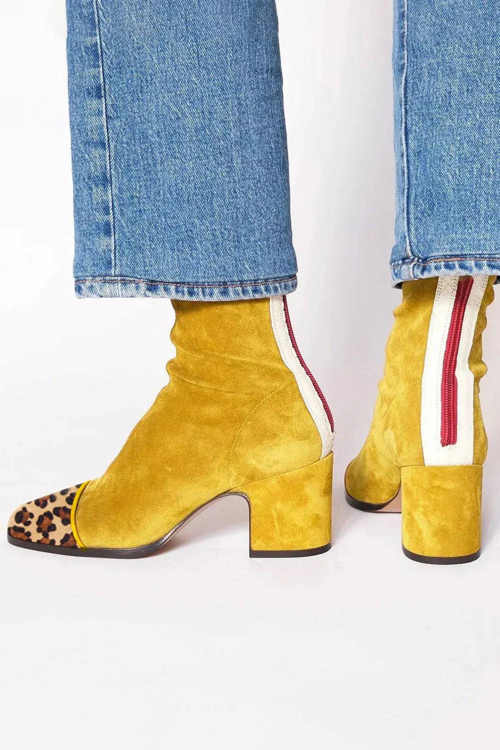 Women's Square Toe Heeled Boots with Sturdy Design and Versatile Style