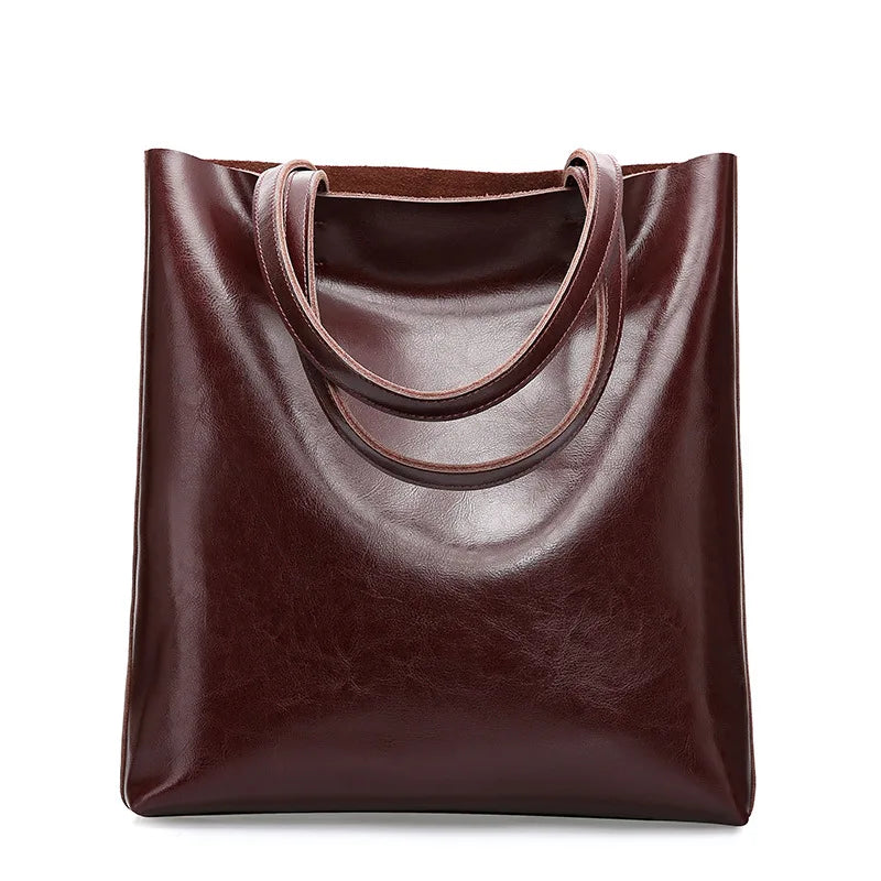TrendAura Holly Leather Structured Tote Bag - Timeless Shape For Everyday Use And Travel