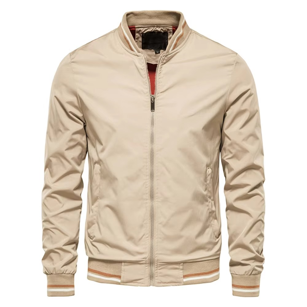 Mens Slim Fit Burgundy Bomber Jacket Lightweight Baseball Style For All Seasons TrendAura