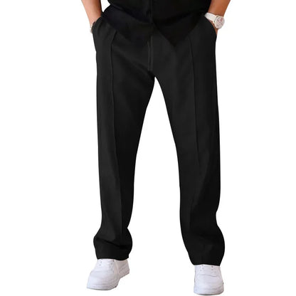 Dylan Men's Loose-Fit Formal Trousers By TrendAura Navy Blue Dress Pants For Business Meetings And Formal Events