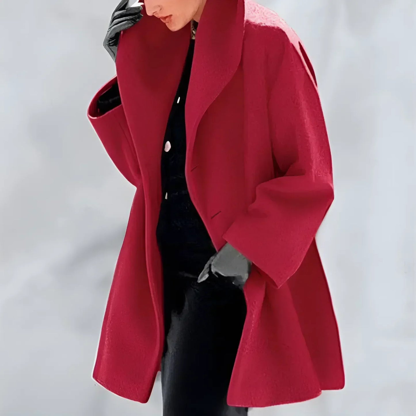 Women's Winter Trench Coat | Oversized With Draped Collar