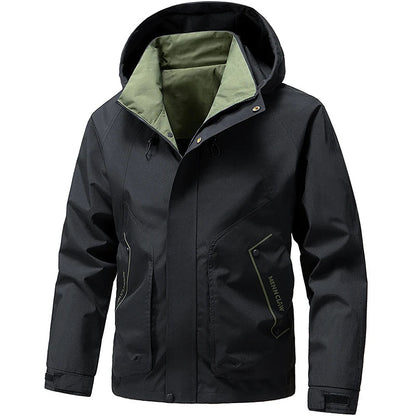 Men's Hooded Ski Jacket With Front Zipper For Cold Weather Outdoor Winter Sports Reliable Warmth