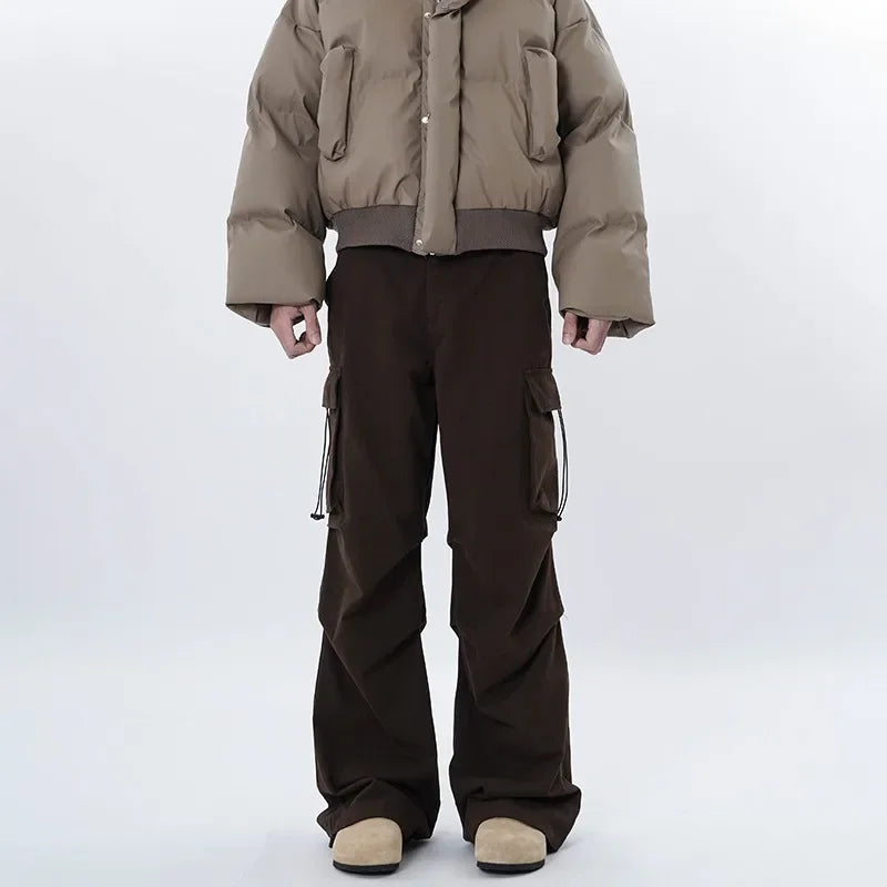 TrendAura Carpenter Work Pants - Relaxed Baggy Fit With Slight Flare Hem In Deep Seasonal Tones Soft Durable Cotton Blend