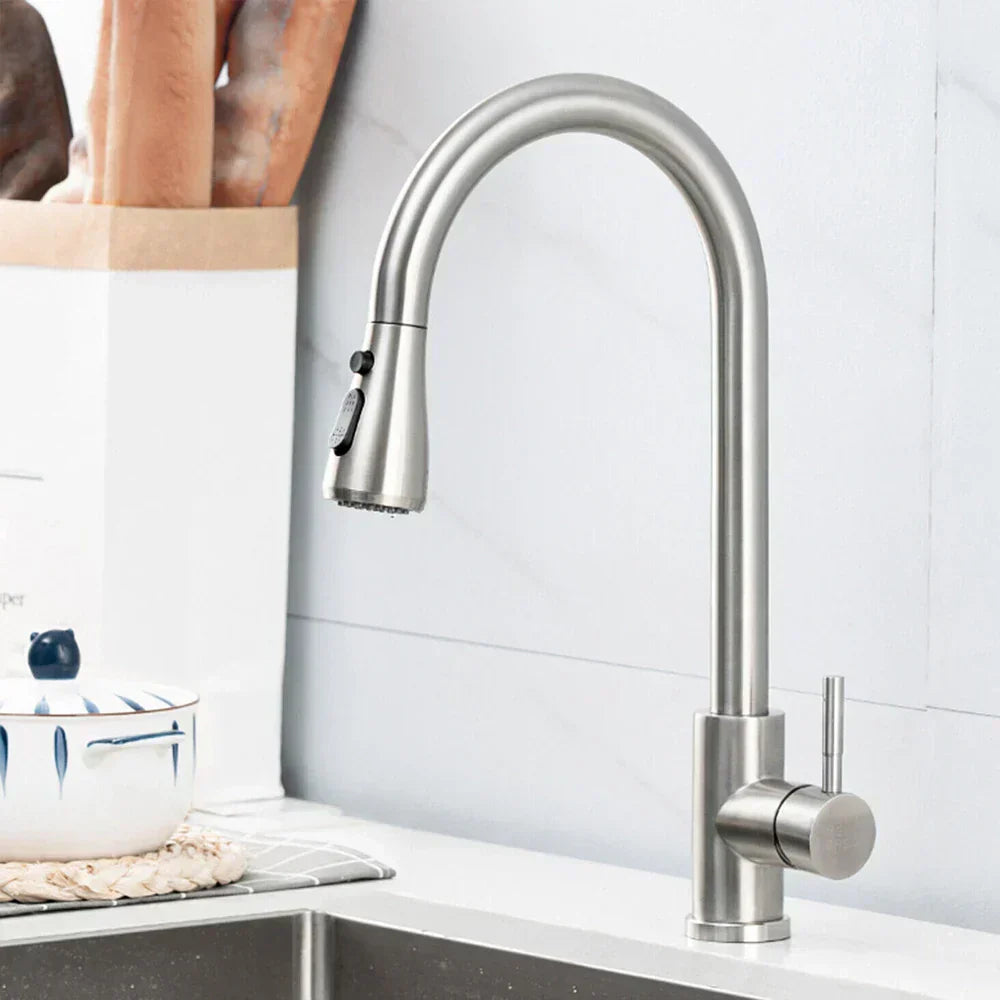 Pull Out Kitchen Faucet Matte Black Finish For Modern Kitchens With Flexible Hose
