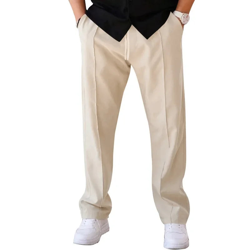 Dylan Men's Loose-Fit Formal Trousers By TrendAura Navy Blue Dress Pants For Business Meetings And Formal Events
