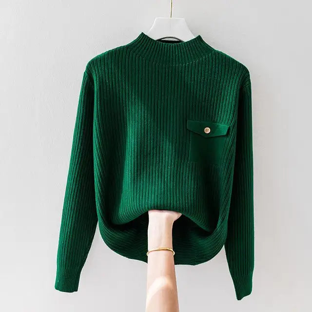 Women's Knit Pullover with Lightweight Fabric and Relaxed Fit