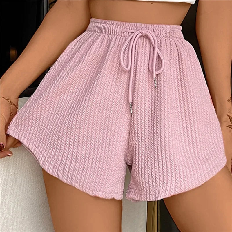 Noor Wide Leg Shorts Drawstring Waist Soft Breathable Summer Essential For Women Casual Chic Comfort