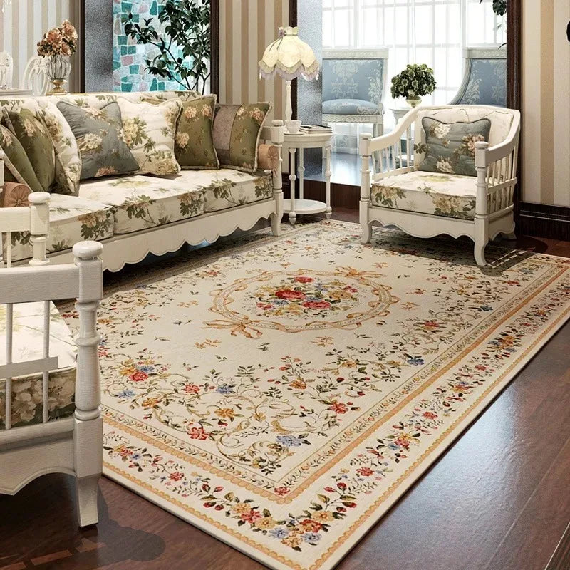 Mechanical Rugs Retro Floral Area Rug Machine Washable Non Slip – TrendAura