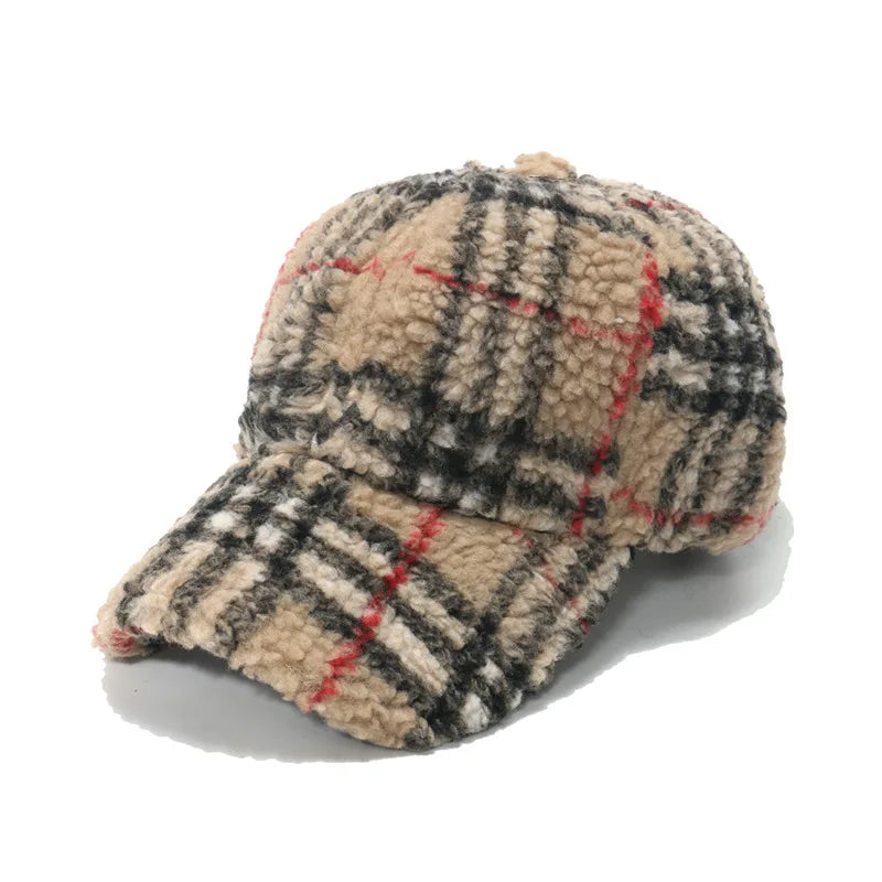 Highland Sherpa Cap Cotton Sherpa Exterior With Adjustable Fit Lumberjack Plaid For Outdoor Enthusiasts