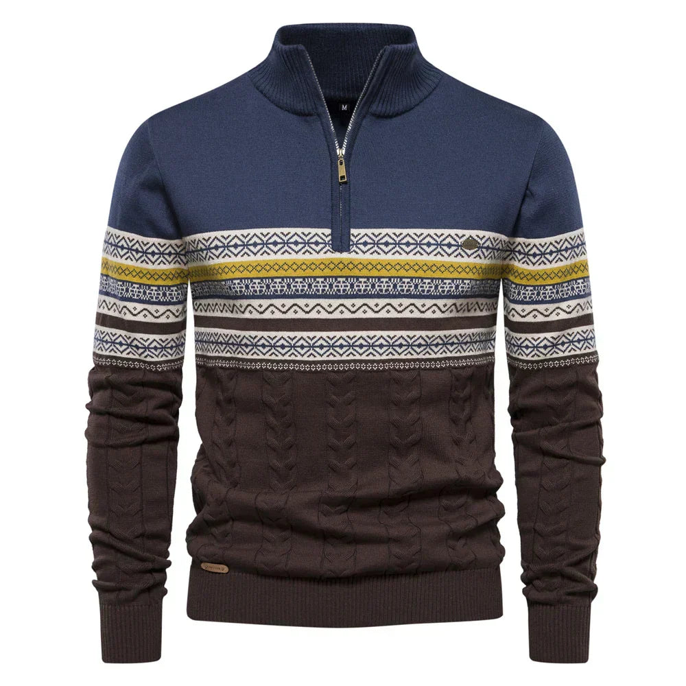 Neon Men's Pullover Sweater With Bold Ethnic Pattern Soft Warm Fabric Casual Streetwear For Modern Men