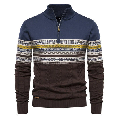 Neon Men's Pullover Sweater With Bold Ethnic Pattern Soft Warm Fabric Casual Streetwear For Modern Men