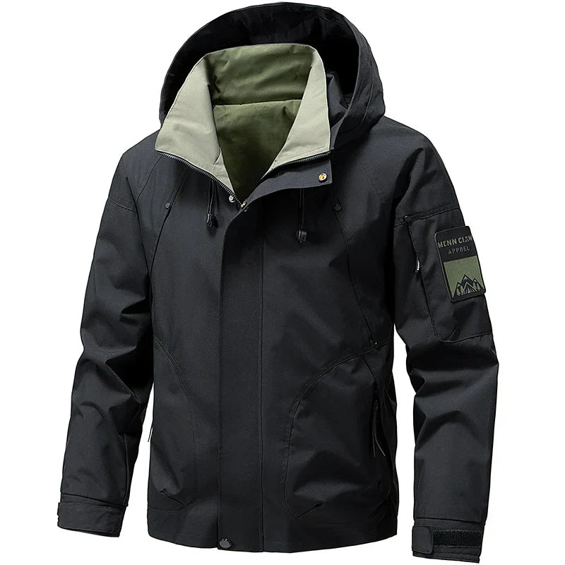 Men's Hooded Ski Jacket With Front Zipper For Cold Weather Outdoor Winter Sports Reliable Warmth