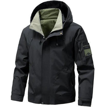 Men's Hooded Ski Jacket With Front Zipper For Cold Weather Outdoor Winter Sports Reliable Warmth