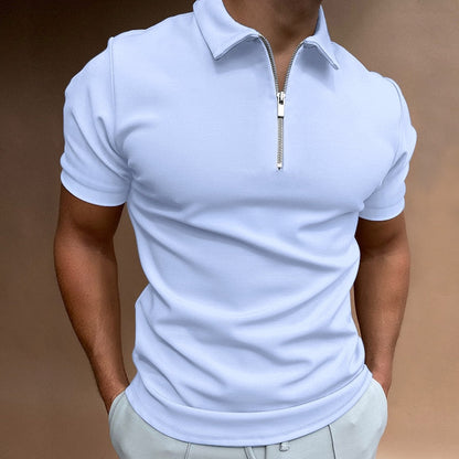 Max Zipper Polo Shirt For Men Ultra Comfortable Modern Style For Office And Casual Wear