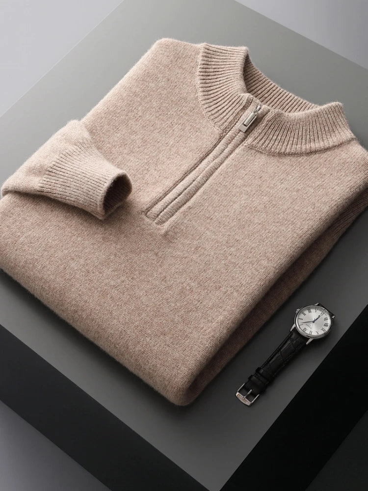 Morris Cashmere Zip Up Sweater For Men Luxurious Warmth Premium Blend Everyday Comfort