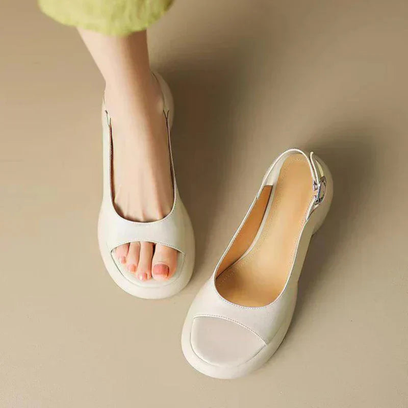 Women's Platform Low Heel Sandals with Adjustable Straps and Cushioned Insole