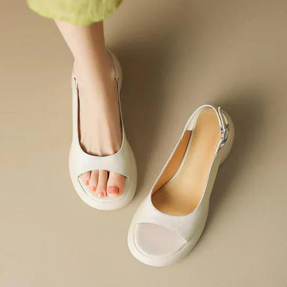 Women's Platform Low Heel Sandals with Adjustable Straps and Cushioned Insole