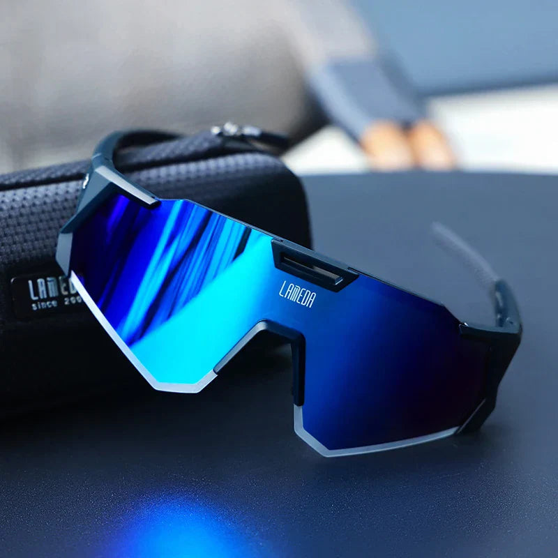 TrendAura Reflective Aero Cycling Sunglasses Polarized Mirror Lenses Featherlight Frame For Men