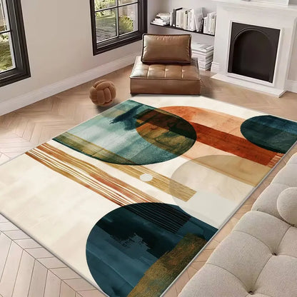 Modern Abstract Style Large Living Room Carpet Decoration Home Rugs for Bedroom Non-slip Lounge Rug Mat for Children Washable