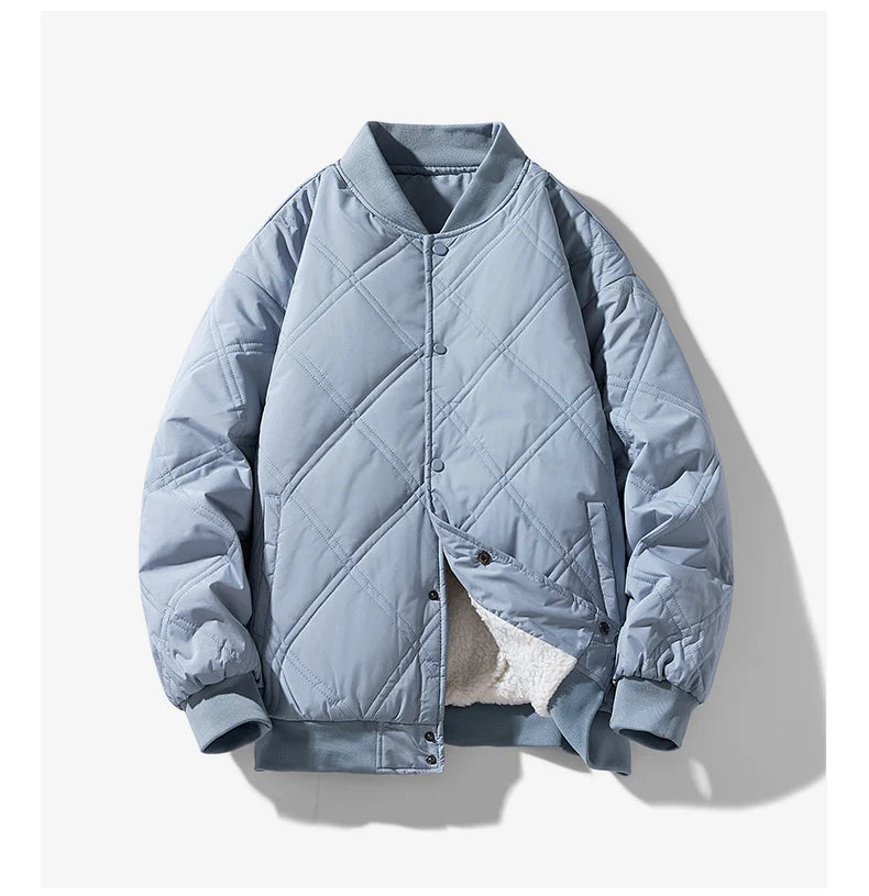 TrendAura Arlo Fleece Lined Jacket For Men Winter Warm Quilted Cotton Padded Outerwear Style