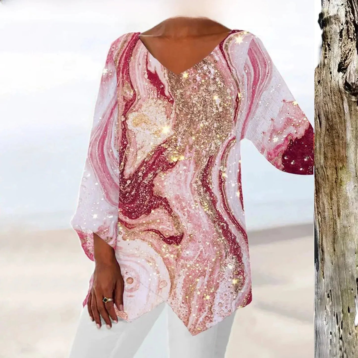 Avelina - Vintage V-neck top