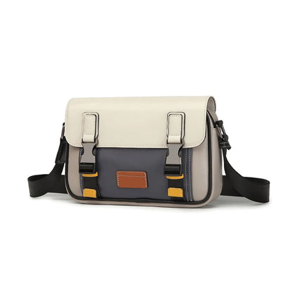 TrendAura Varsity Club Messenger Bag - Lightweight Leather Exterior with Nylon Interior and Secure Snap Closure