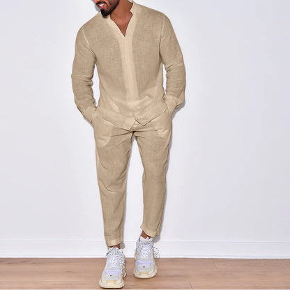 Liam Men's 100 Percent Cotton Tracksuit Set Comfortable Breathable Casual Wear For Autumn